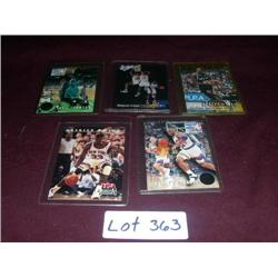 L JOHNSON, T DUNCAN, C BARKLEY, SHAQ O'NEAL P EWING CARDS