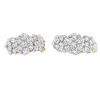 Image 3 : 14K Gold Diamond Cluster Earrings - 2 1/20 cttw, Round Cut