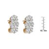 Image 6 : 14K Gold Diamond Cluster Earrings - 2 1/20 cttw, Round Cut