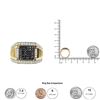 Image 6 : Men's 10K Yel. Gold 1.5 Cttw Wht & Blk Treated Diamond Cluster Ring