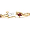 Image 2 : 10K Gold Ruby & Diamond Bar Bracelet, Oval Shape