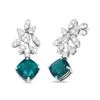 Image 2 : 18K Gold Diamond and Emerald Earrings