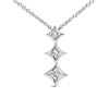 Image 1 : 10K Gold Princess Cut Diamond Drop Pendant - 1/5 C