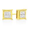 Image 2 : 14K Gold Lab Diamond Stud Earrings