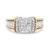 Image 1 : 14K Gold Princess-Cut Diamond Engagement Ring