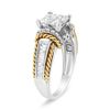 Image 3 : 14K Gold Princess-Cut Diamond Engagement Ring