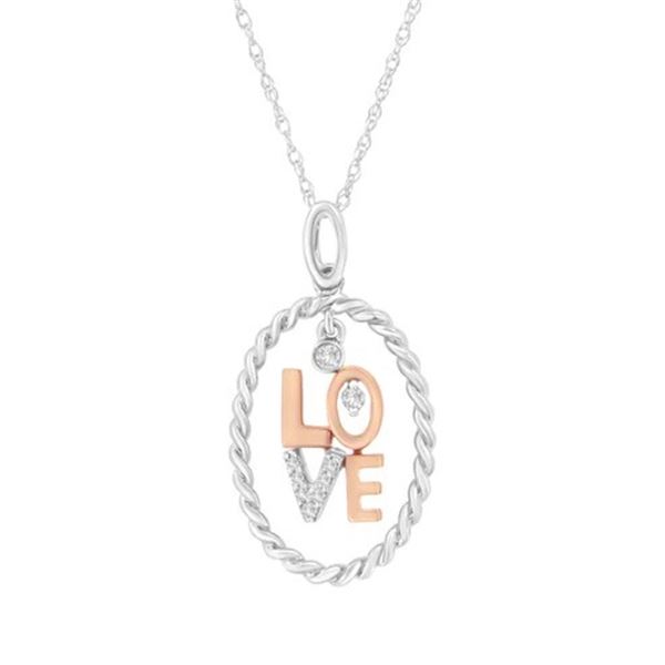 14K Gold Love Necklace with Diamond Accents