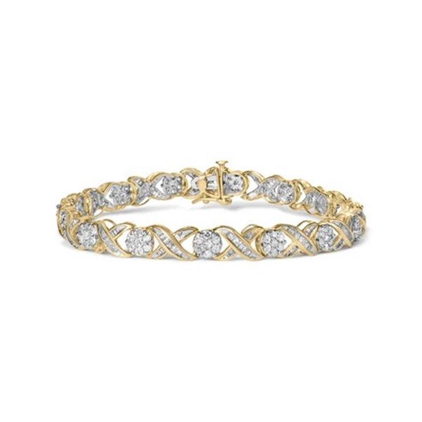 10K Gold Diamond 'XOXO' Bracelet