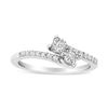 Image 4 : 10K White Gold Two-Stone Diamond Ring