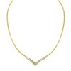 Image 3 : 10K Gold Princess Cut Diamond "V" Chain Necklace
