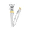 Image 4 : 14K Gold Marquise Diamond Ring Set