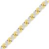 Image 3 : 10K Yellow Gold Diamond Riviera Pendant Necklace