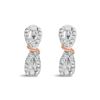 Image 2 : 10K White Rose Gold Diamond Ribbon Hoop Earrings