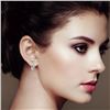 Image 5 : 10K White Rose Gold Diamond Ribbon Hoop Earrings