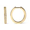 Image 3 : 10K Gold 0.5 Cttw Round Diamond Hoop Earrings