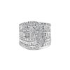 Image 1 : 10K White Gold Diamond Multi-Row Bypass Ring