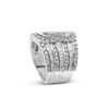 Image 4 : 10K White Gold Diamond Multi-Row Bypass Ring