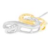 Image 3 : 10K Gold & Silver 1/20 cttw Diamond Ribbon-Heart P