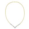 Image 2 : 14K Gold Princess Cut Diamond Necklace