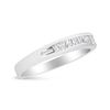Image 3 : 18K Gold Princess Cut Diamond Band Ring