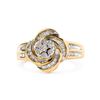Image 1 : 10K Gold Diamond Flower Swirl Ring