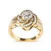 Image 2 : 10K Gold Diamond Flower Swirl Ring