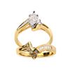 Image 1 : 14K Gold Diamond Engagement Ring Set