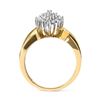 Image 3 : 10K Gold Diamond Pear Cluster Cocktail Ring