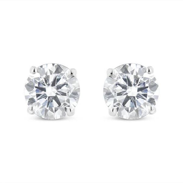 14K White Gold 2.00 Cttw Lab Diamond Stud Earrings