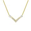 Image 1 : 14K Gold Princess Cut Diamond Pendant
