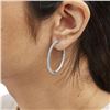 Image 4 : 14K Gold Lab Diamond Hoop Earrings