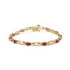 Image 1 : 10K Gold Ruby & Diamond Bar Bracelet, Oval Shape