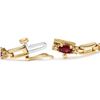 Image 2 : 10K Gold Ruby & Diamond Bar Bracelet, Oval Shape