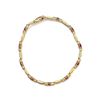 Image 3 : 10K Gold Ruby & Diamond Bar Bracelet, Oval Shape