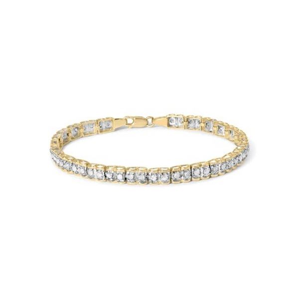 10K Gold Bracelet with 1.00 Cttw Round-Cut Diamond