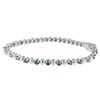 Image 1 : 14K White Gold Bracelet with Blue Diamond Rounds