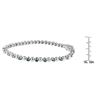 Image 4 : 14K White Gold Bracelet with Blue Diamond Rounds
