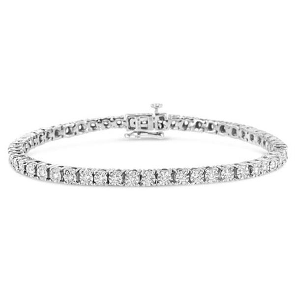 10K Gold 1/2 Cttw Diamond Illusion Tennis Bracelet