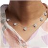 Image 5 : 10K White Gold Diamond Cluster Necklace