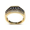 Image 2 : Men's 10K Yel. Gold 1.5 Cttw Wht & Blk Treated Dia