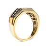 Image 3 : Men's 10K Yel. Gold 1.5 Cttw Wht & Blk Treated Dia