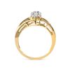 Image 2 : 10K Yellow Gold Pear Cluster Diamond Ring