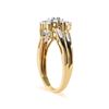 Image 3 : 10K Yellow Gold Pear Cluster Diamond Ring