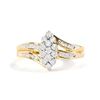 Image 4 : 10K Yellow Gold Pear Cluster Diamond Ring