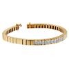 Image 2 : 14K Yellow Gold Princess Diamond Banded Bracelet