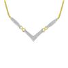 Image 1 : 14K Gold Princess Cut Diamond Necklace