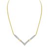 Image 3 : 14K Gold Princess Cut Diamond Necklace