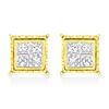 Image 1 : 14K Gold Lab Diamond Stud Earrings