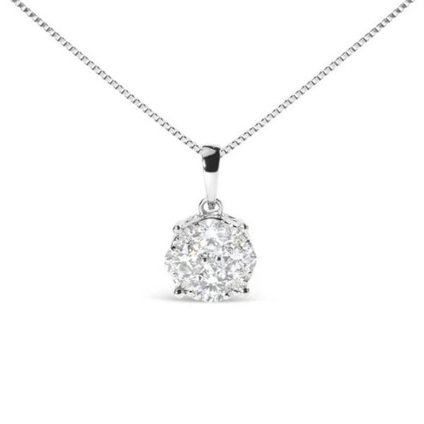 14K Gold Lab Diamond Pendant Necklace