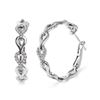 Image 2 : 14K Gold Diamond Link Hoop Earrings